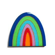 Load image into Gallery viewer, Melody Rainbow wood brooch Cobalt
