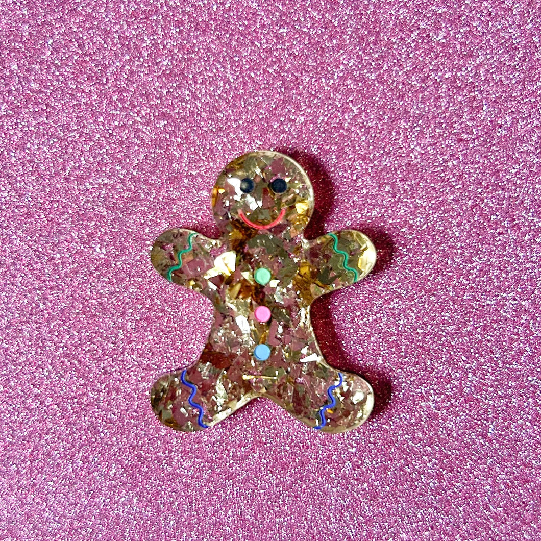 Christmas Gingerbread Brooch Rainbow