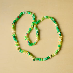 Fruit Festival Green pony & polymer clay bead necklace