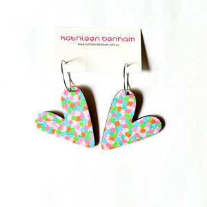 Galentines heart shaped dangles Pastel