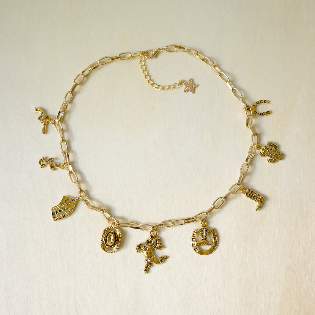 Yee haw Cowgirl Charm Necklace