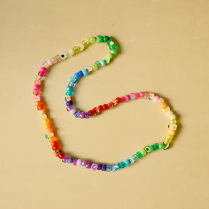 Rainbow Lover pony & polymer clay bead necklace