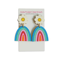 Load image into Gallery viewer, Melody flower &amp; rainbow dangles White/Yellow

