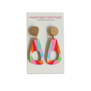 Madison organic triangle wood earrings #3