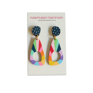 Madison organic triangle wood earrings #8