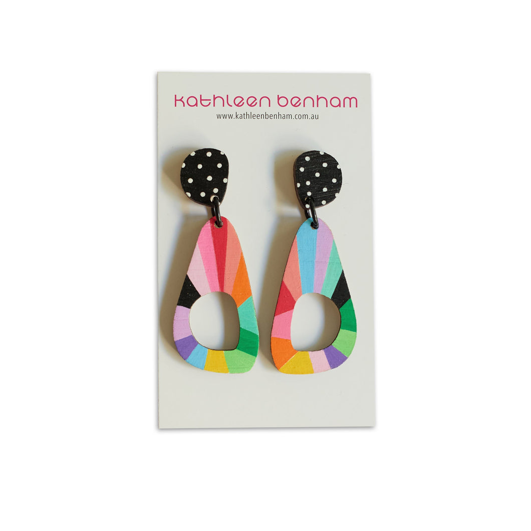 Madison organic triangle wood earrings #9
