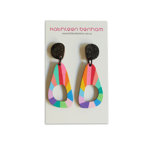 Madison organic triangle wood earrings #10